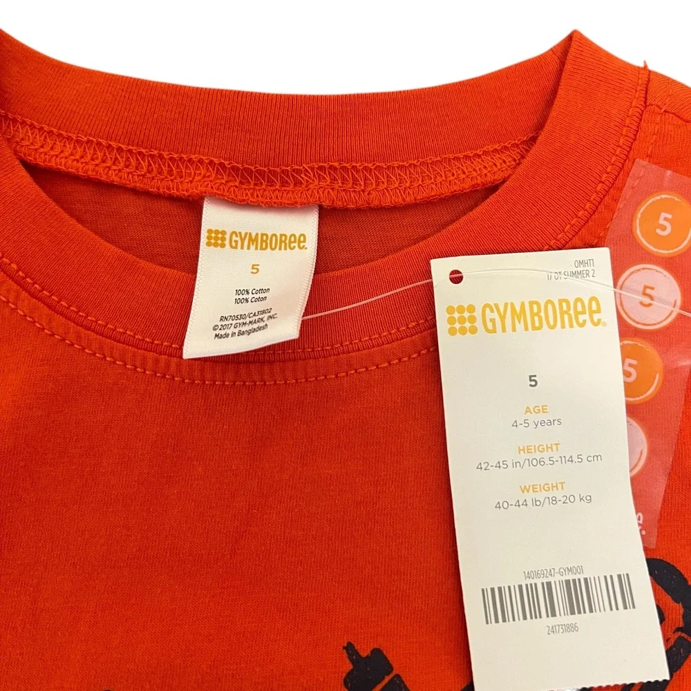 Gymboree Boys Youth Orange Airplane Muscle Tank Top Shirt Size‎ 5 Summer NWT